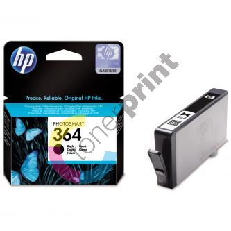 HP originální ink CB316EE, HP 364, black, blistr, 250str., HP Photosmart B8550, C5380, D54