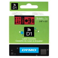 Páska Dymo D1 9 mm x 7m, černý tisk/červený podklad, 40917, S0720720 (2)