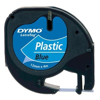 Páska Dymo LetraTag 12mm x 4m, černý tisk/modrý podklad, S0721650