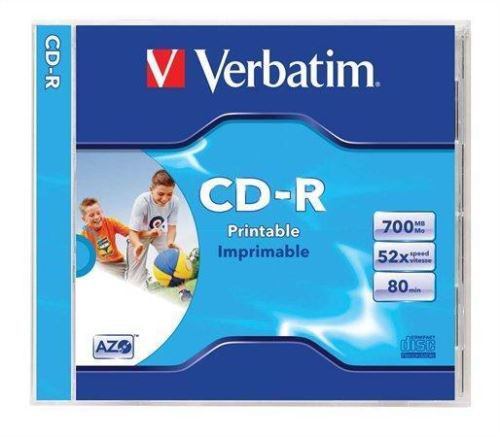 Verbatim CD-R DataLife PLUS 700 MB 52× Wide Printable, 10 ks Jewel Case – 43325