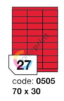 Samolepící etikety Rayfilm Office 70x30 mm 300 archů, fluo červená, R0132.0505D 1