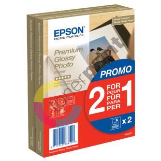 Epson Premium Glossy Photo Paper, foto papír, promo 1+1 zdarma typ lesklý, bílý, 10x15cm,