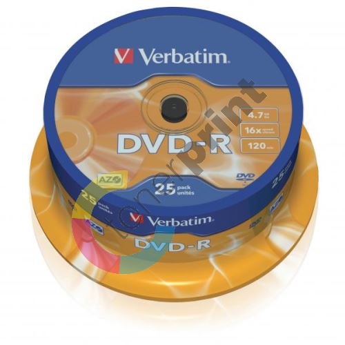Verbatim DVD-R, DataLife PLUS, 4,7 GB, Scratch Resistant, cake box, 43522, 25-pack 1