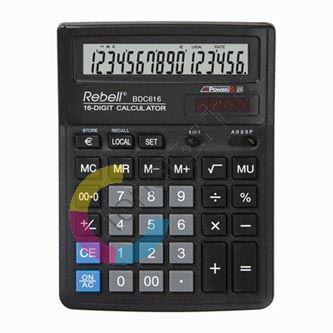 Kalkulačka Rebell RE-BDC616 BX, černá, stolní, šestnáctimístná