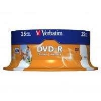 Verbatim DVD-R AZO 4,7 GB 16× Wide Inkjet Printable, 25 ks Spindle – 43538 (1)