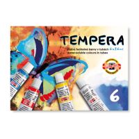 Tempera - vodou ředitelné barvy v tubách 6 x 16 ml