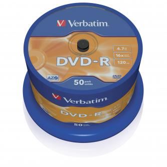 Verbatim DVD-R AZO 4,7 GB 16× Matt Silver, 50 ks Spindle – 43548