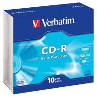 Verbatim CD-R, DataLife, 700 MB, Extra Protection, slim box, 43415, 52x, 10-pack
