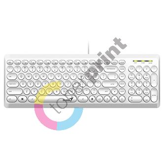 Genius Slimstar Q200, klávesnice CZ/SK, klasická, tichá typ drátová (USB), bílá