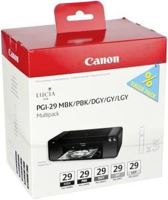 Inkoustové cartridge Canon PGI-29, 4868B018, BK/GY/CO, 6 × 36 ml, originál