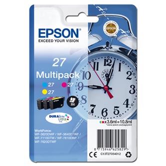 Inkoustové cartridge Epson 27 T2705, C13T27054012, CMY multipack, originál