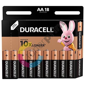 Baterie alkalická, AA, 1.5V, Duracell, blistr, 18-pack, 42306, Basic