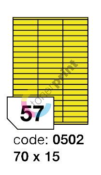 Samolepící etikety Rayfilm Office 70x15 mm 300 archů, fluo žlutá, R0131.0502D 1