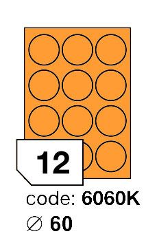 Samolepící etikety Rayfilm Office průměr 60 mm 300 archů, fluo oranžová, R0133.6060KD 1