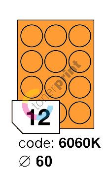 Samolepící etikety Rayfilm Office průměr 60 mm 300 archů, fluo oranžová, R0133.6060KD 1