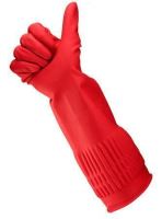 Gumové rukavice pro domácnost, červená, latexové, extra dlouhé, 38 cm, vel. L, BONUS B067 (1)