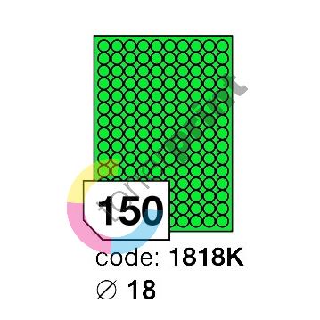 Samolepící etikety Rayfilm Office průměr 18 mm 300 archů, matně zelená, R0120.1818KD 1