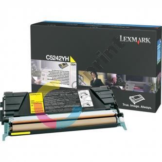 Toner Lexmark C524, žlutá, 00C5242YH, originál