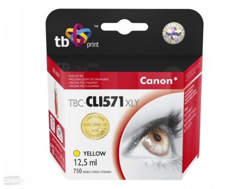 Kompatibilní cartridge Canon CLI-571Y XL, 0334C001, TB Print, yellow, PIXMA MG5750
