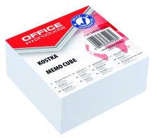 Poznámková kostka Office 85 x 85 mm, lepená, bílá