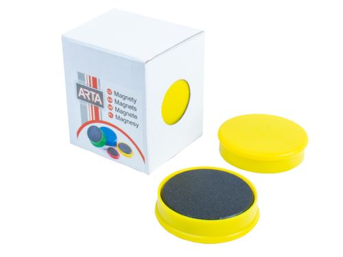 Magnety Arta průměr 40mm, žluté, 4ks
