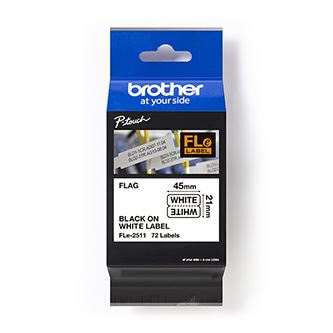 Páska do štítkovače Brother FLE2511, černý tisk/bílý podklad, originál