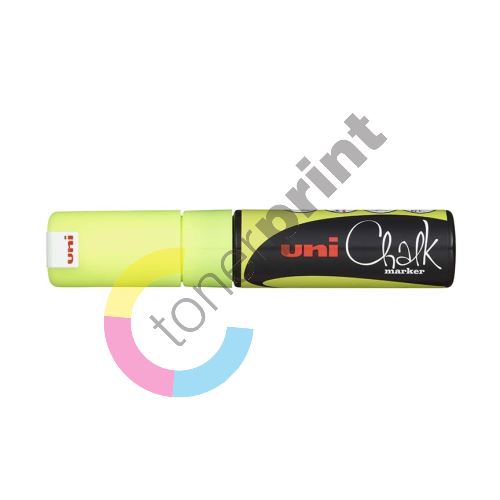 Uni Chalk Marker křídový popisovač PWE-8K, 8 mm, fluo-žlutý 1