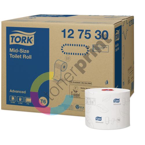 Tork Mid-size jemný toaletní papír, 2vrstvý, bílý, T6 1