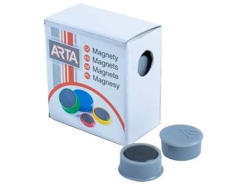 Magnety Arta průměr 16mm, šedé, 10ks