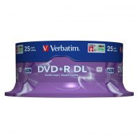 Verbatim DVD+R, Matt Silver, 8,5GB, General Double Layer, 43757, 8x, 25-pack