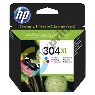 HP originální ink N9K07AE, HP 304XL, Tri-color, blistr, 300str., 7ml, HP DeskJet 2620,2630,2632,2633,3720,3730,3732,3735