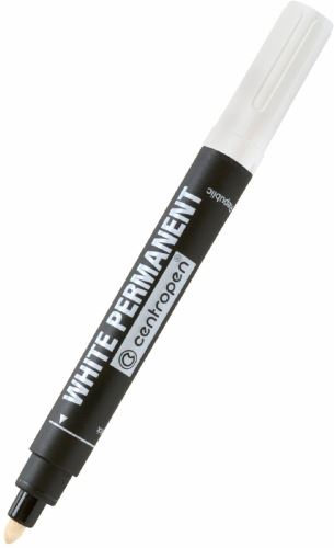 Značkovač Centropen 8586 White Permanent, 2,5 mm, bílý 1