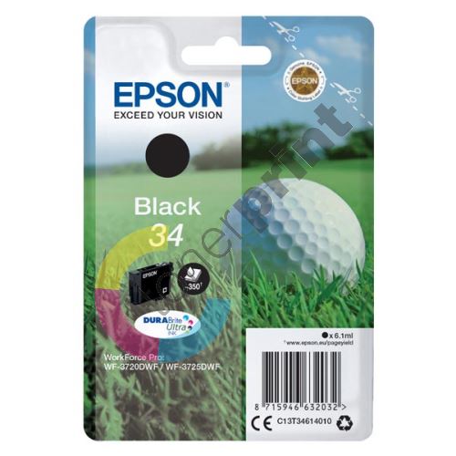 Cartridge Epson C13T34614010, black, 34, originál 1