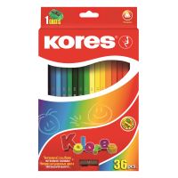 Pastelky Kores Kolores 93336 Trojhranné 36 barev s ořezávátkem