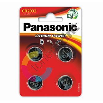 Baterie lithiová, CR2032, 3V, Panasonic, blistr, 4-pack