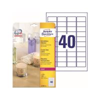 Průhledné lesklé etikety AVERY 45,7 x 25,4 mm A4 - L7781-25