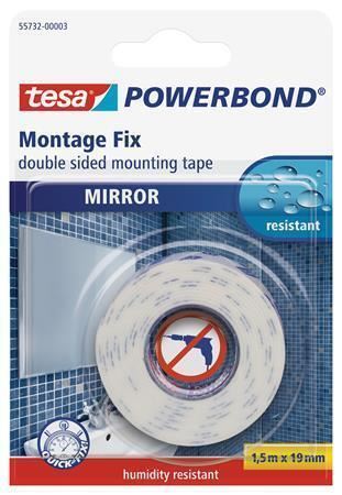 Montážní páska Tesa Powerbond Mirror 19 mm × 1,5 m na zrcadla, oboustranná