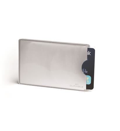 Pouzdro na kreditní karty Durable, s RFID ochranou, na 1 ks, 1bal/10ks, stříbrná