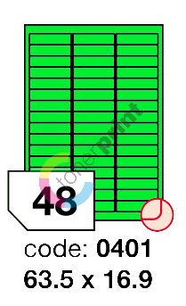 Samolepící etikety Rayfilm Office 63,5x16,9 mm 300 archů, matně zelená, R0120.0401D 1