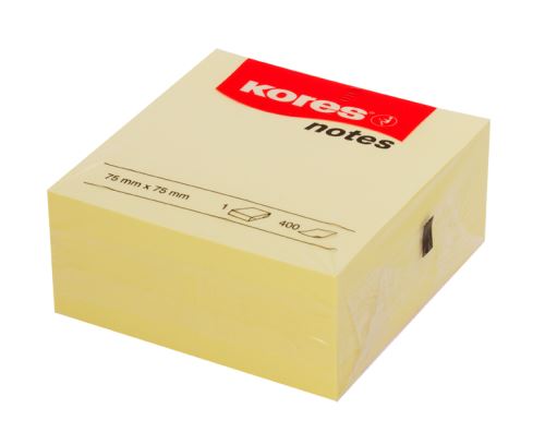 Bloček Kores Cubo samolepící 75x75mm 400 listů žlutý 2