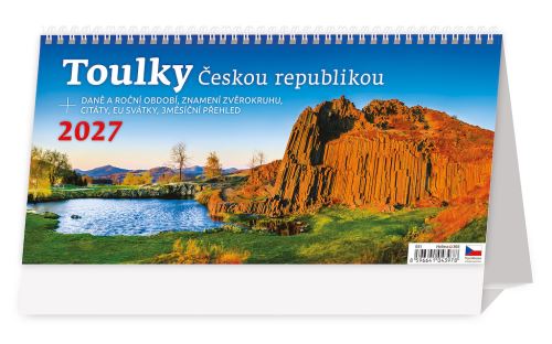 Stolní kalendář 2027 – Toulky Českou republikou plánovací týdenní kalendář
