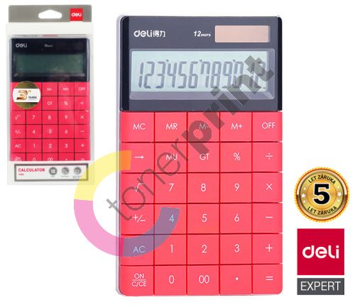 Kalkulačka Deli červená E1589
