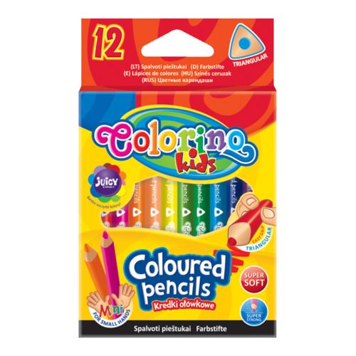 Pastelky Colorino, trojhranné, krátké, 12 barev
