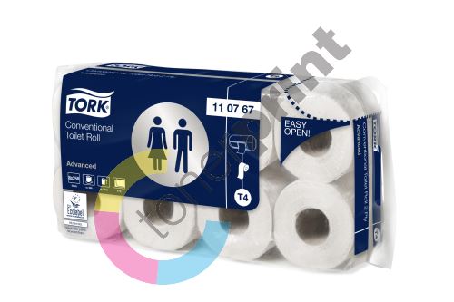 Tork toaletní papír konvenční role Advanced, 2vrstvý, bílá, T4 1