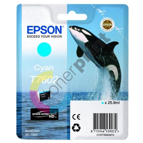 Cartridge Epson C13T76024010, cyan, originál 1