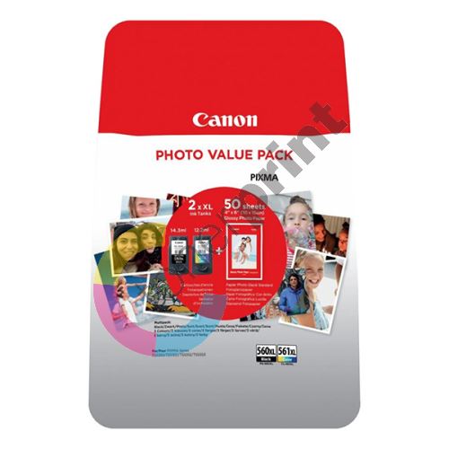 Inkoustová cartridge Canon PG-560XL/CL-561XL multipack, 3712C004, black/color, 1