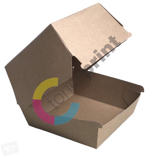 Burger box  IQ KRAFT 19,5 x 13,5 x 10 cm (50 ks/bal) s tukovou bariérou, FSC Mix