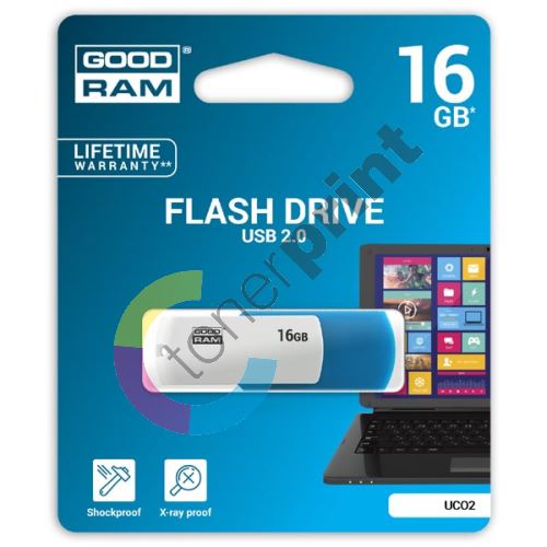 Goodram UCO2 16GB, USB flash disk 2.0, modro-bílá 1