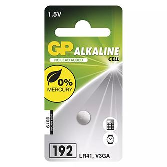 Knoflíková baterie GP 192F / LR41 / V3GA / AG3, alkalická 1,5 V, 24 mAh, 1 ks