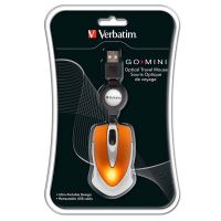 Verbatim myš cestovní optická 1 kolečko, USB, oranžová, 1000dpi